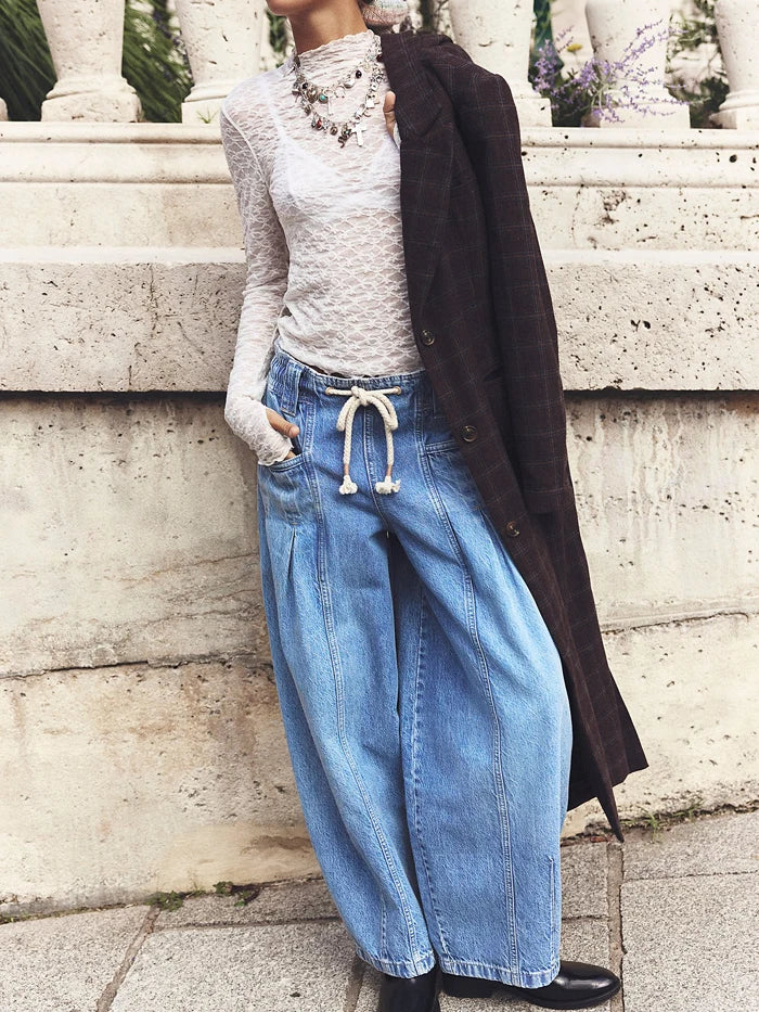 Duttini | Drawstring Denim Pants