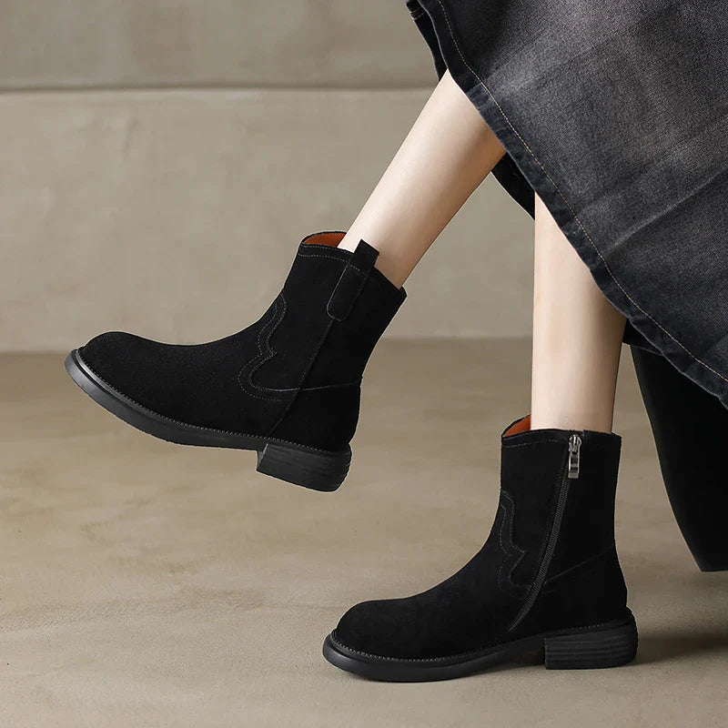 Duttini | Leather Zipper Boots