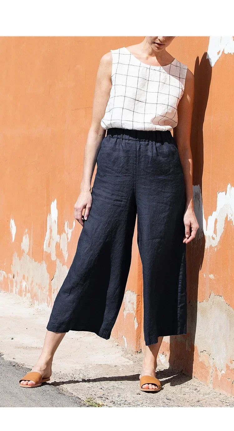 Duttini | Wide Leg Linen Pant for Women in Natural