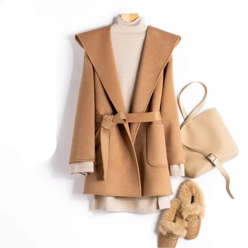Duttini | Long Pointed Coat in Camel Hair