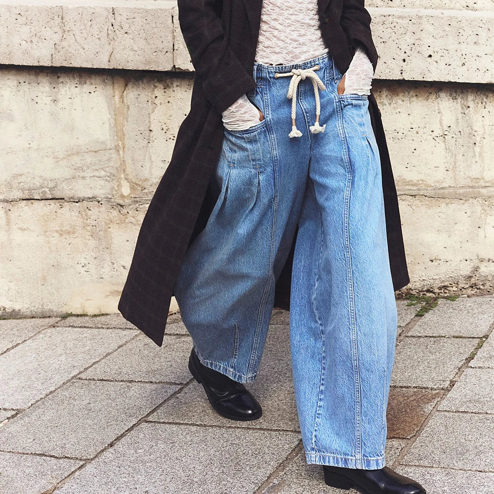 Duttini | Drawstring Denim Pants for Women