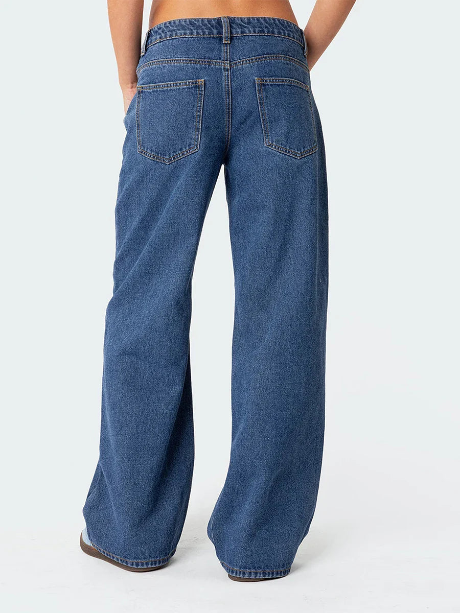 Duttini | Straight Jeans for Women in Blue Denim