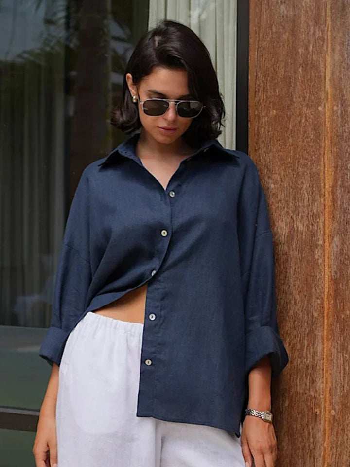 Duttini | Cotton Relaxed Shirt for Women in Capri Color