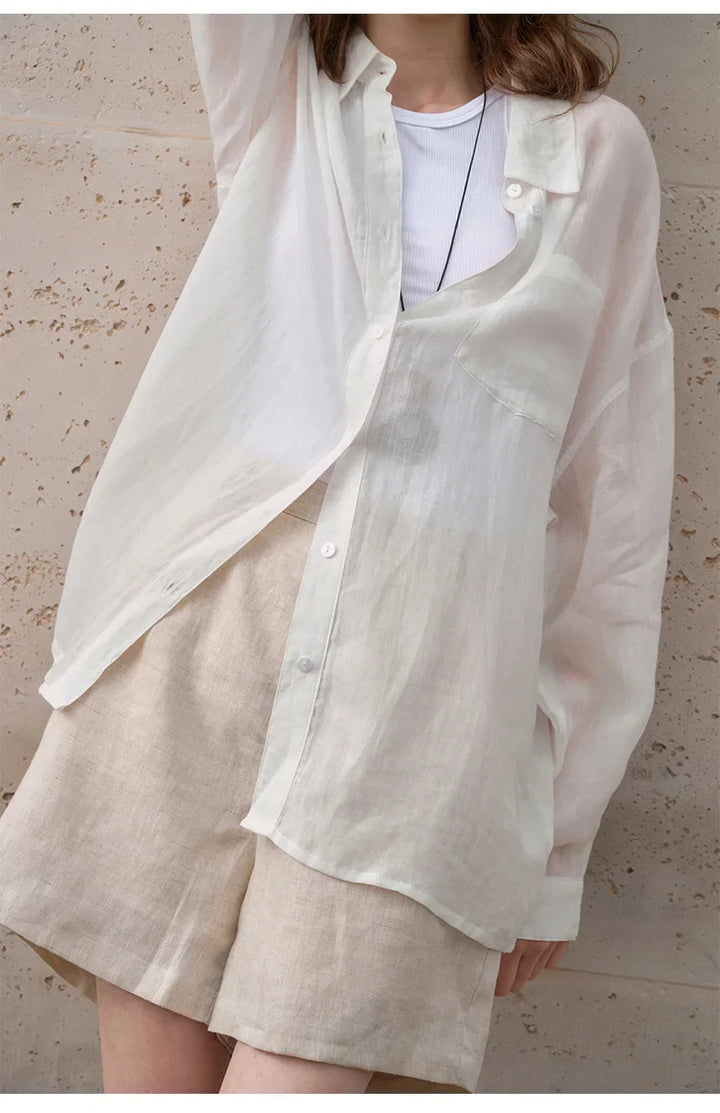 Duttini | Sheer Ramie Oversized Shirt