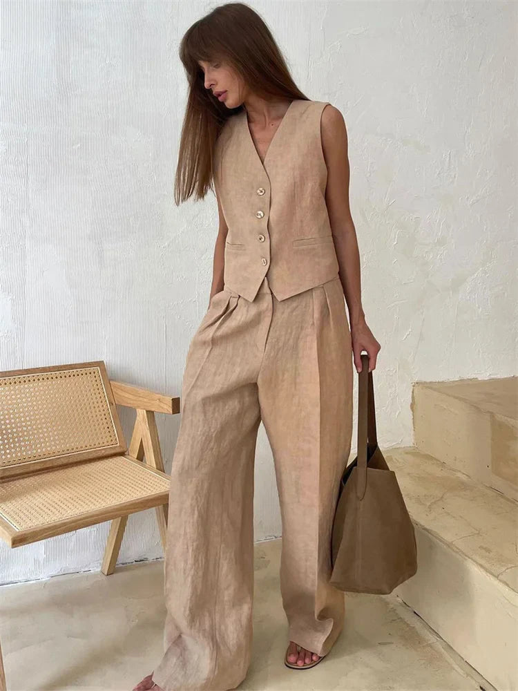 Duttini | Linen Trouser Set