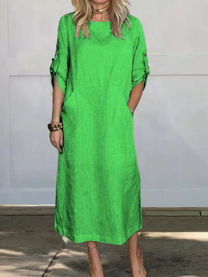 Duttini | Luxe A-Line Loose Fit Draped Dress Evening with Graceful Drape