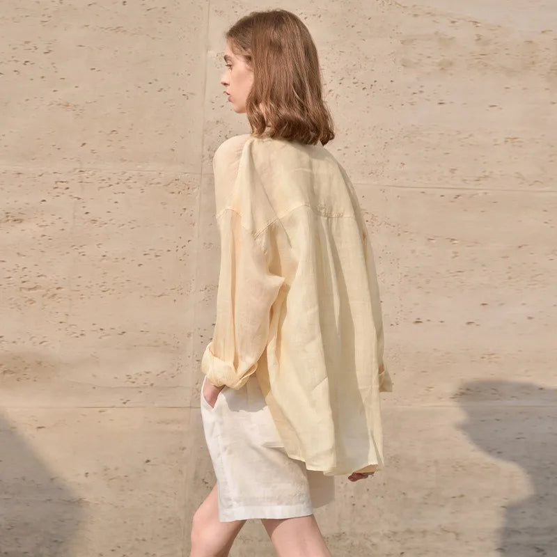 Duttini | Sheer Ramie Oversized Shirt