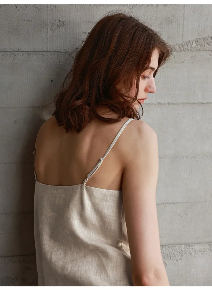 Duttini | Linen V-Neck Camisole Top for Women
