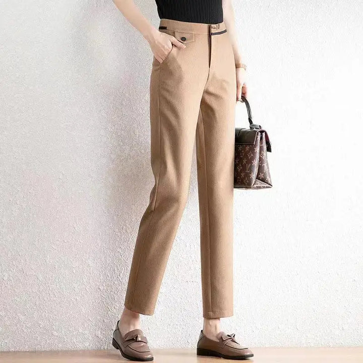 Duttini | Straight-Leg Trousers for Women in Black, Tailored Fit