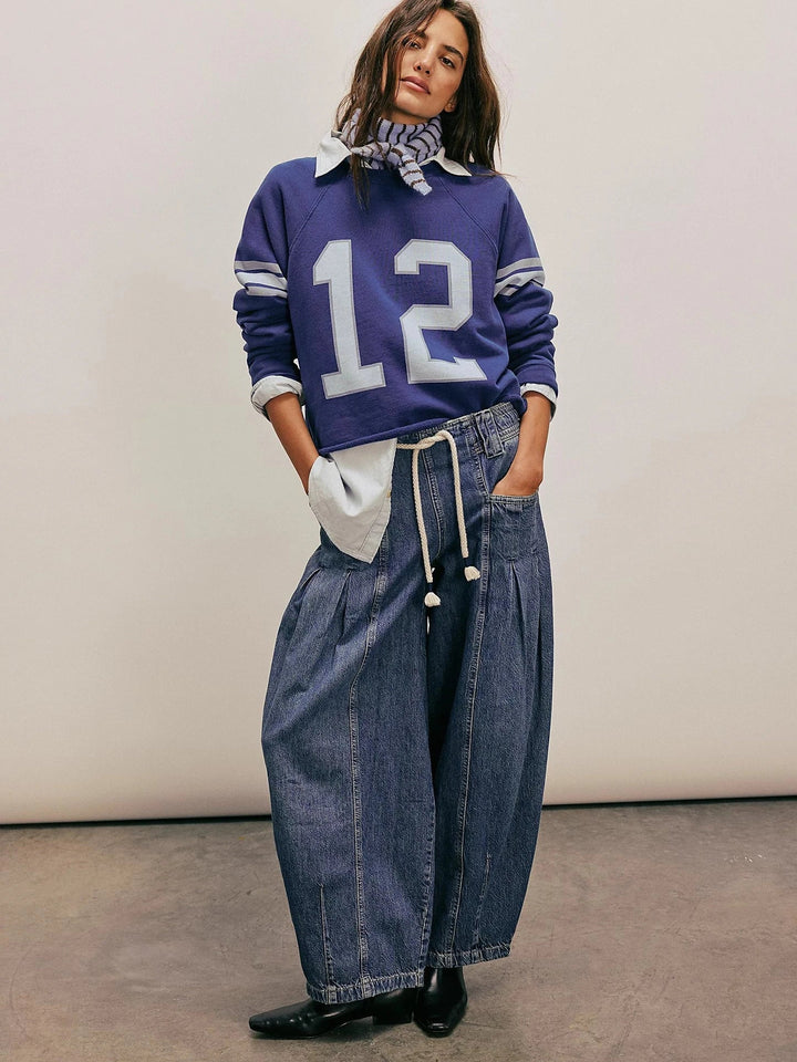 Duttini | Drawstring Denim Pants for Women