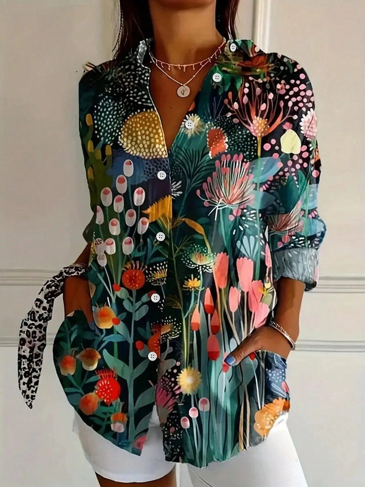 Duttini | Elegant Colorful Blouse With Playful Print for a Polished Look