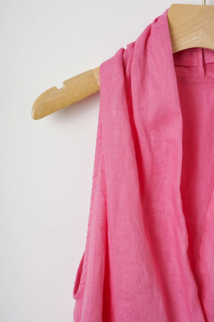 Duttini | Drape Linen Vest for Women in Natural