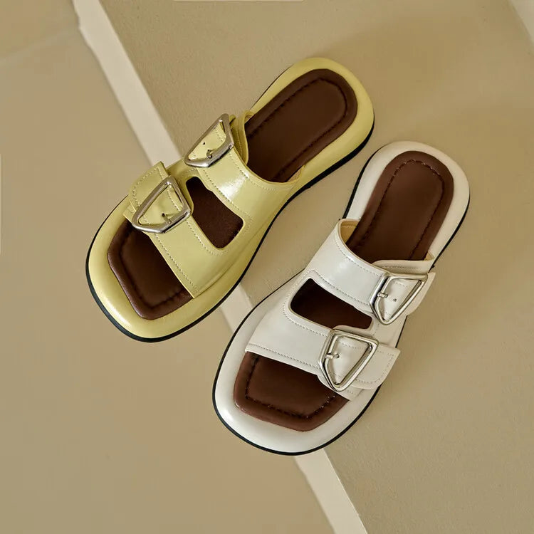 Duttini | Twin-Buckle Slide Sandals