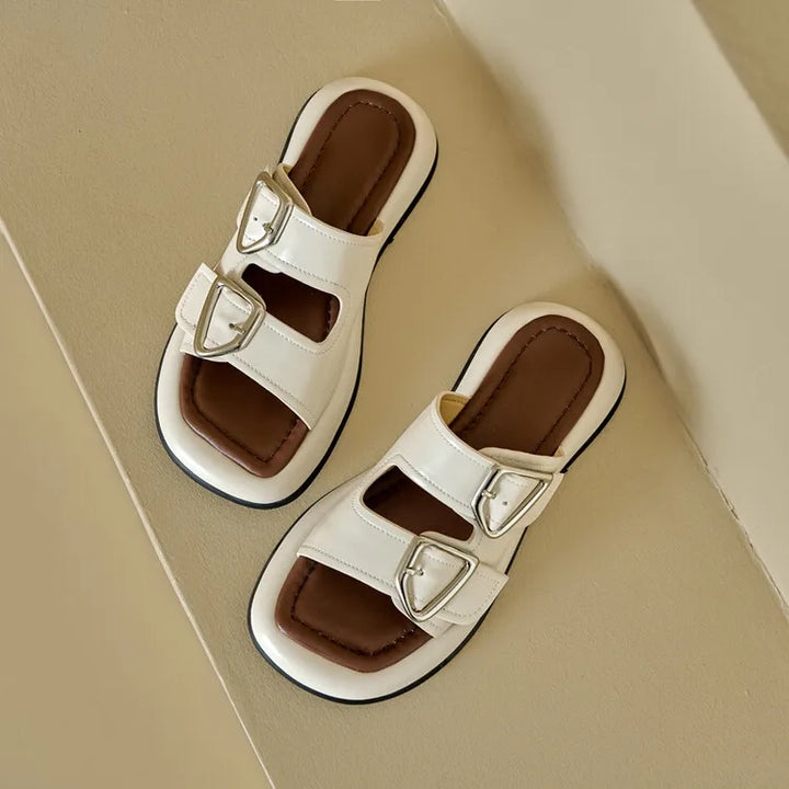 Duttini | Twin-Buckle Slide Sandals