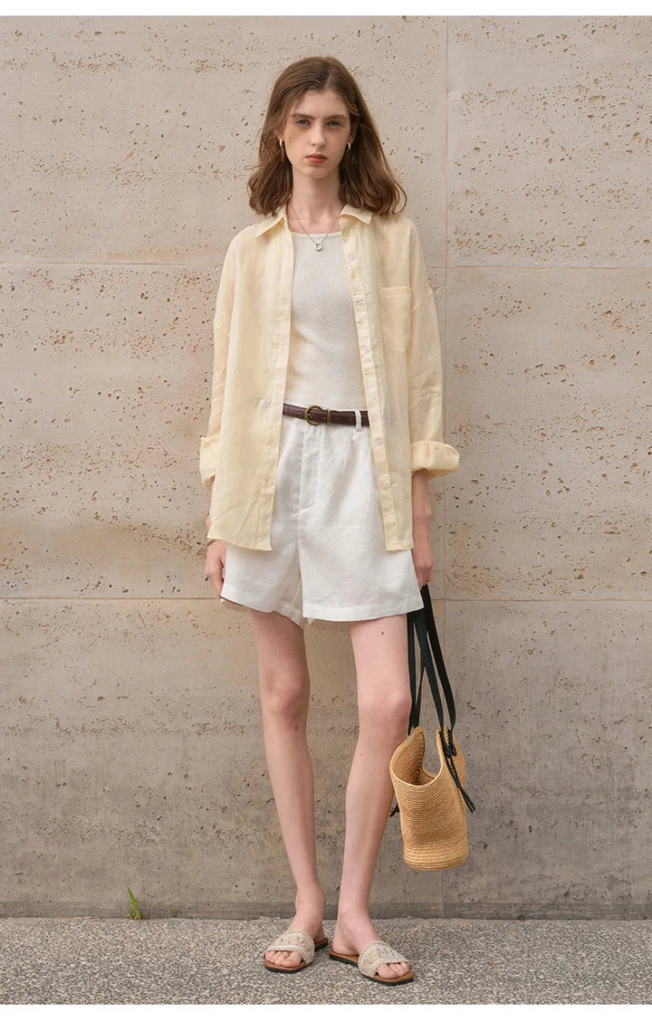 Duttini | Sheer Ramie Oversized Shirt