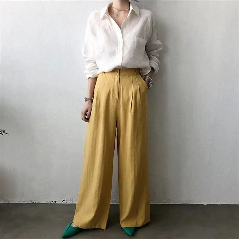 Duttini | Soft Linen Open Collar Shirt