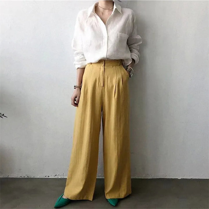 Duttini | Soft Linen Open Collar Shirt