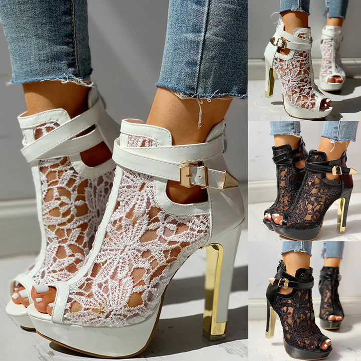 Duttini | Lace Mesh Heels