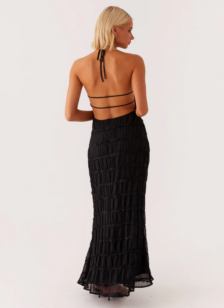 Duttini | Elegant Halter Maxi Dress with a Timeless Finish