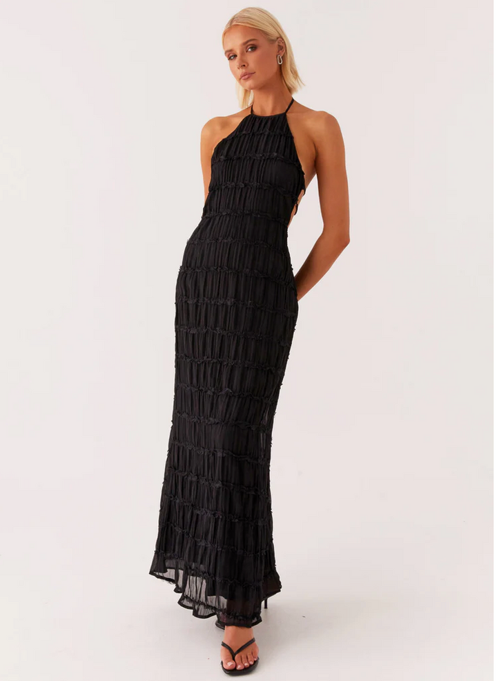 Duttini | Elegant Halter Maxi Dress with a Timeless Finish