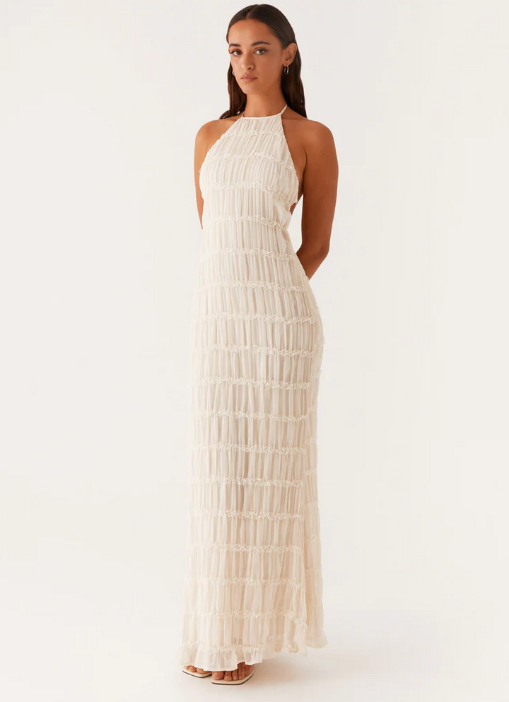 Duttini | Elegant Halter Maxi Dress with a Timeless Finish