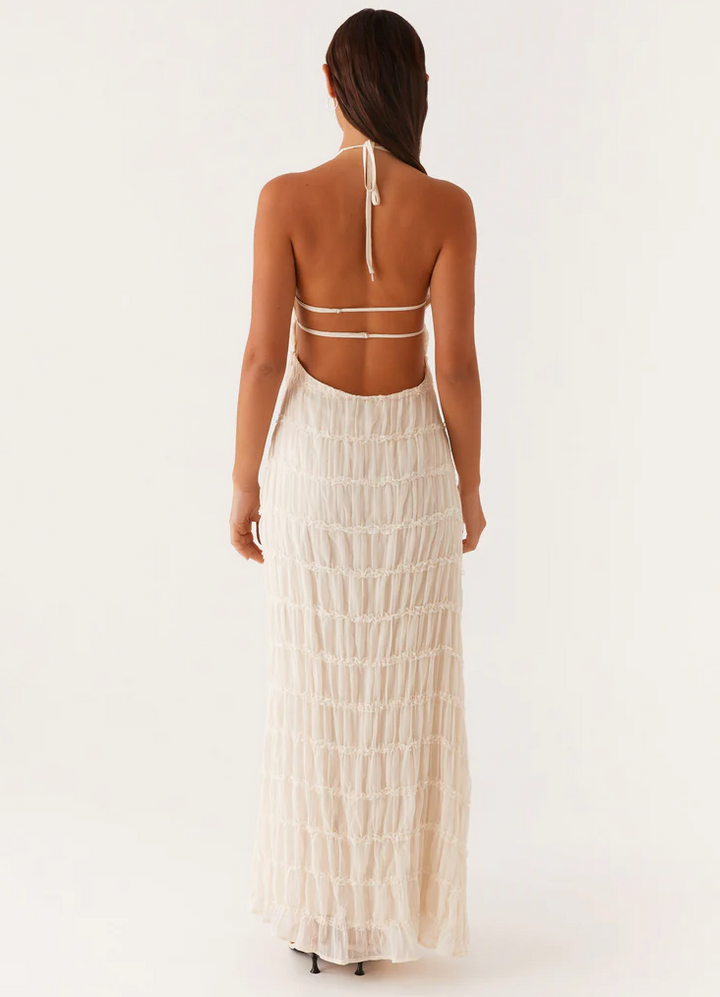 Duttini | Elegant Halter Maxi Dress with a Timeless Finish