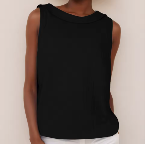 Duttini | Luxe Sleeveless Roll Collar Top for a Polished Look
