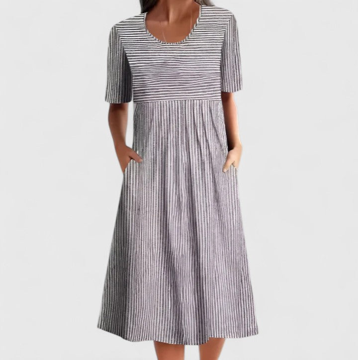 Duttini | Comfortable Midi Dress for Women in Soft Fabric, Relaxed Fit, Blue