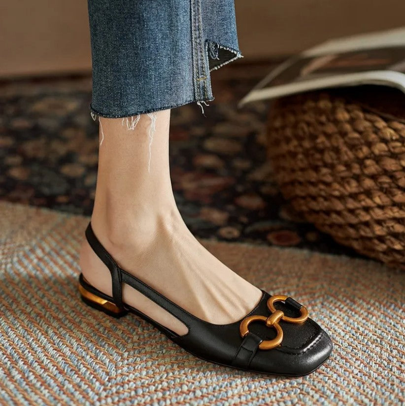Duttini | Supportive Slingback Square Toe Detail for All-Day Comfort