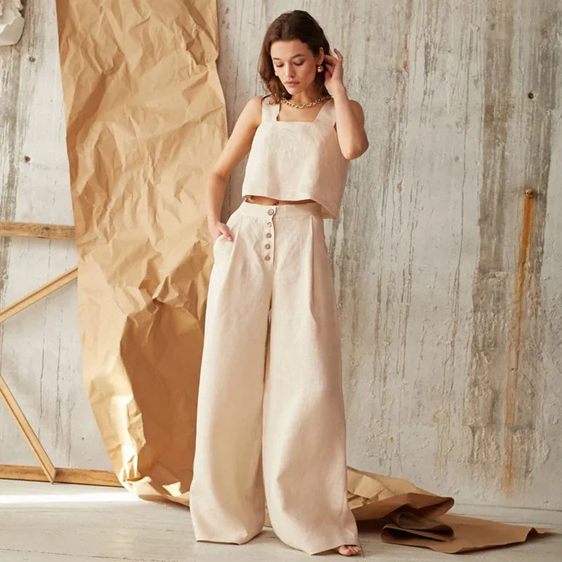 Duttini | Cotton Wide-Leg Pant
