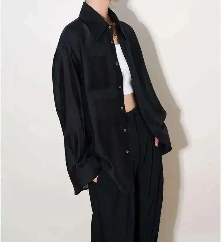 Duttini | Silk Poplin Blouse for Women in Flowing Fit