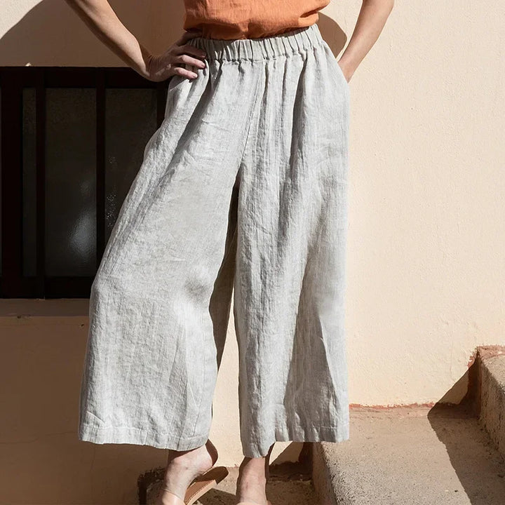 Duttini | Wide Leg Linen Pant for Women in Natural