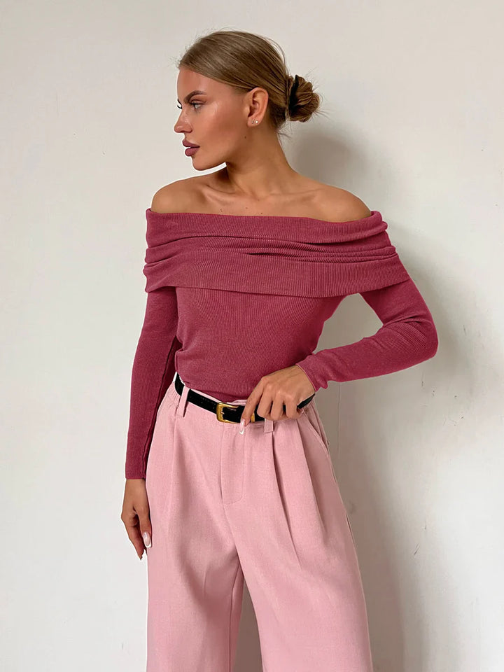 Duttini | Off-Shoulder Knit Top for Women in Black