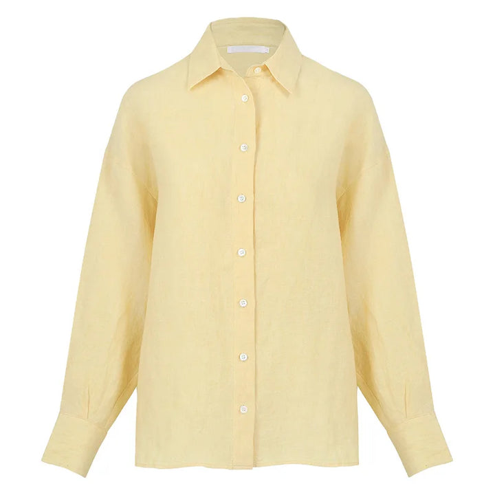 Duttini | Linen Shirt for Women with Slit Hem