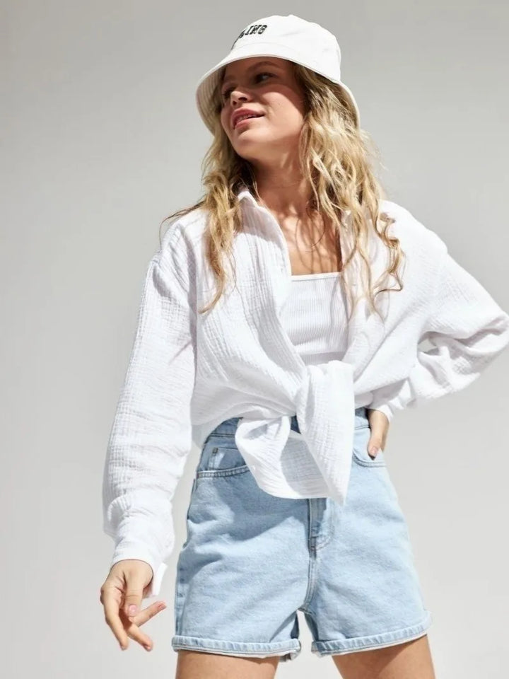 Duttini | Cotton Summer Shirt for Men in White
