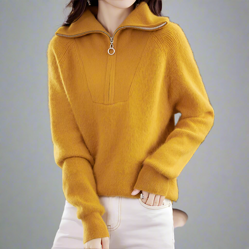 Duttini | Half-Zip Mink Wool Sweater