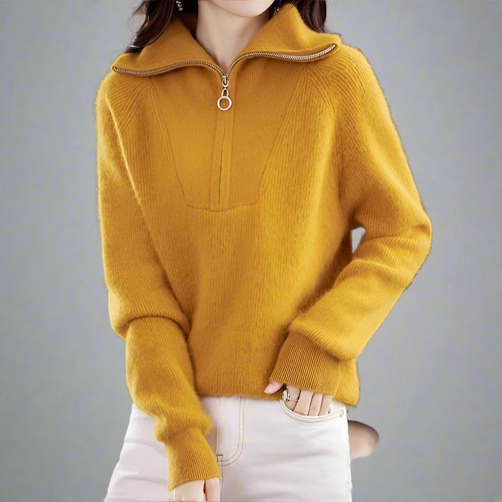 Duttini | Half-Zip Mink Wool Sweater