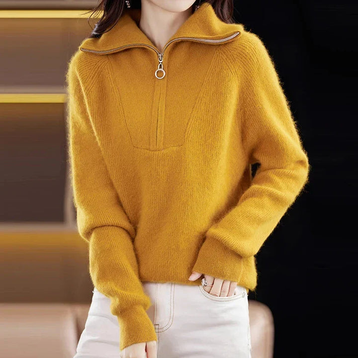 Duttini | Half-Zip Mink Wool Sweater