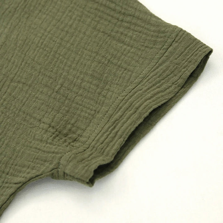 Duttini | V-Neck Crop Tee for Women in Gauze Fabric