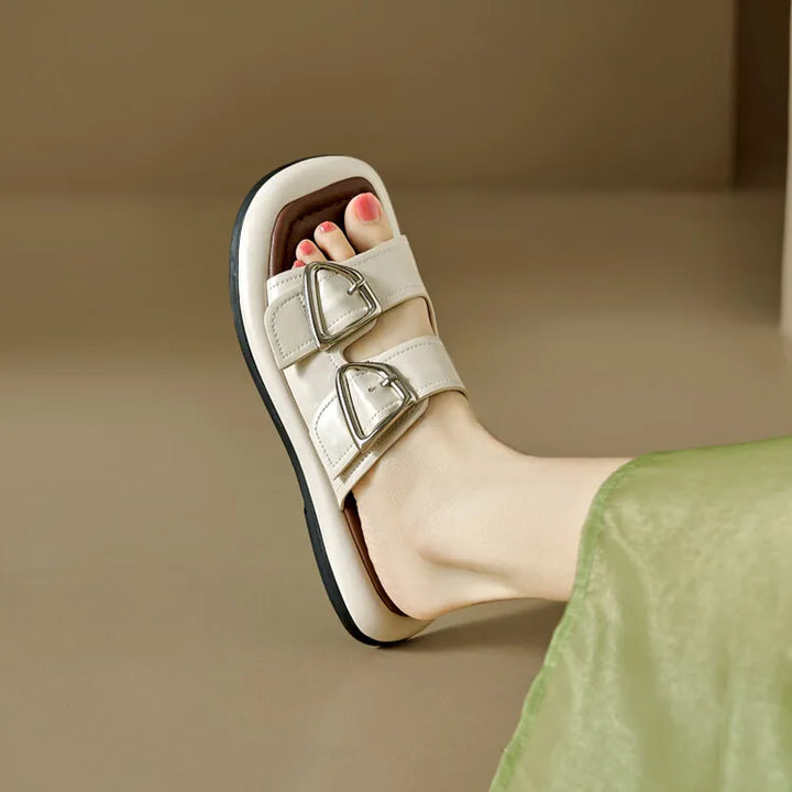 Duttini | Twin-Buckle Slide Sandals