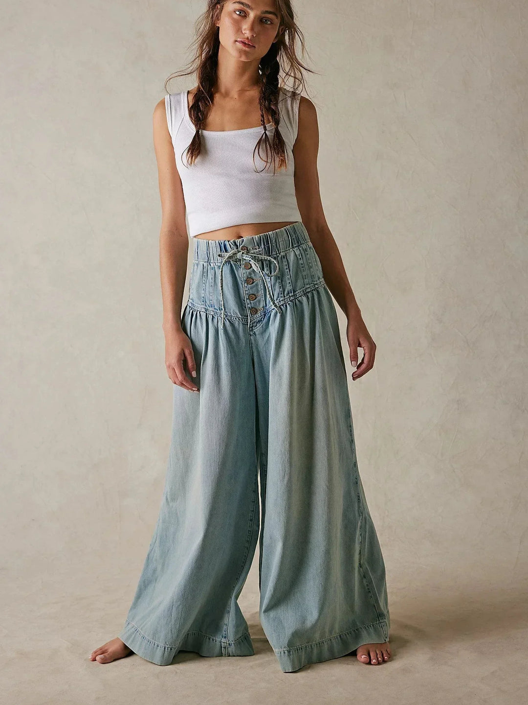 Duttini | Women's Chambray Pull-On Jeans