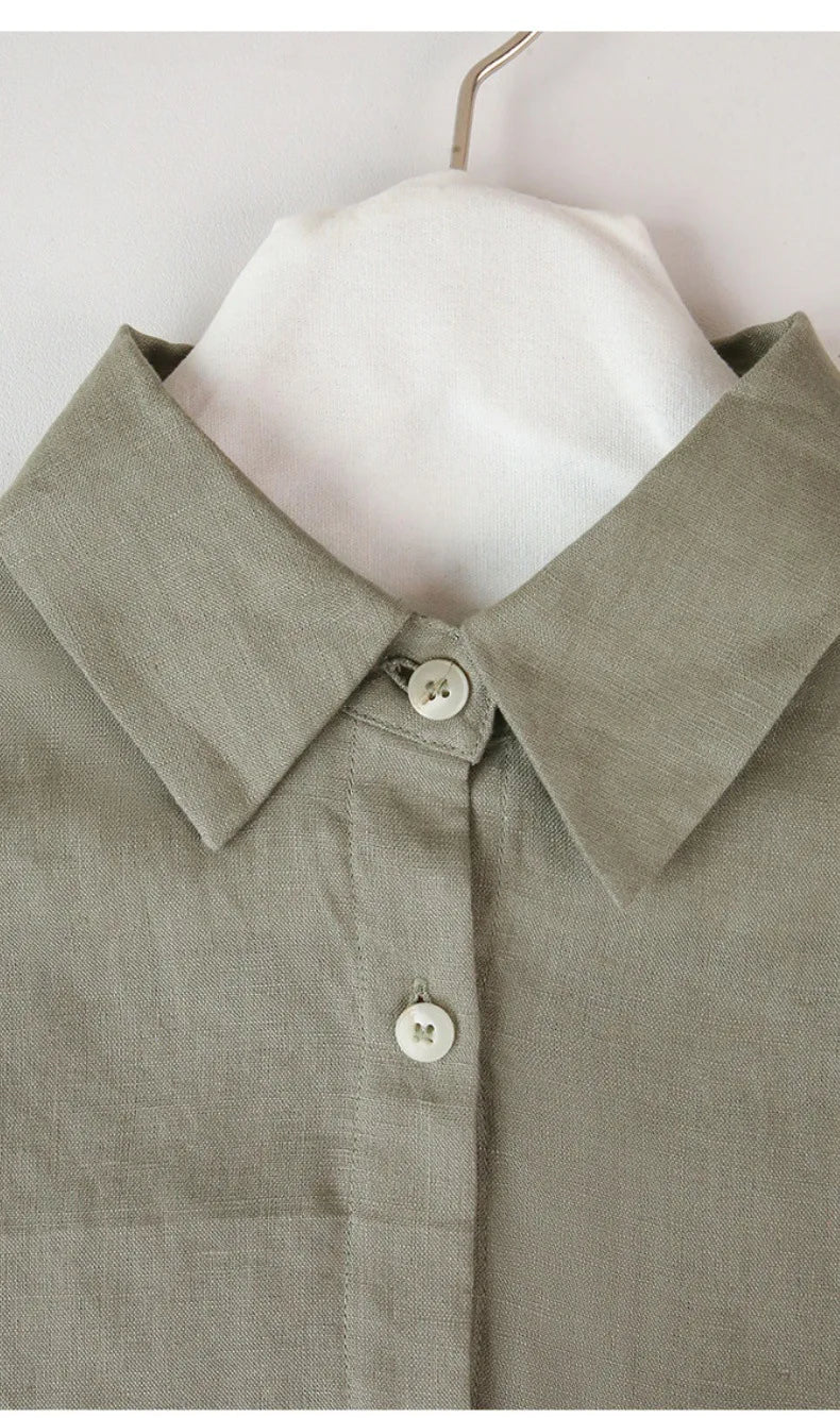 Duttini | Cropped Linen Overshirt for Women