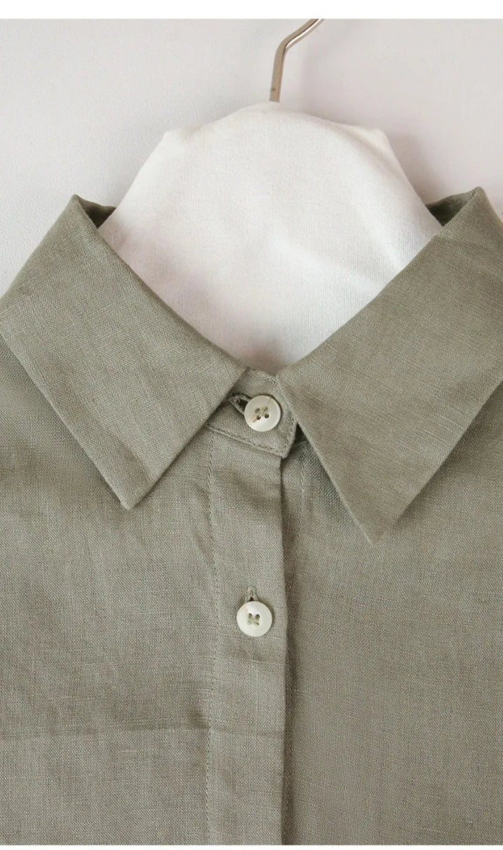 Duttini | Cropped Linen Overshirt for Women
