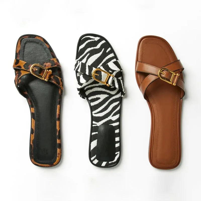 Duttini | Italian Leather Cutout Slide Sandal
