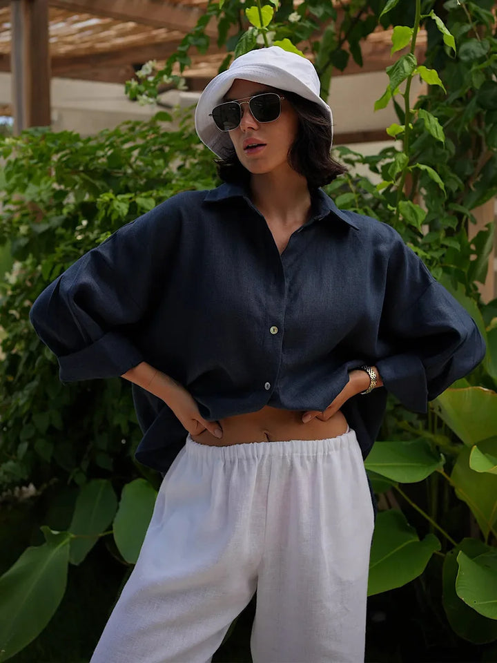 Duttini | Cotton Relaxed Shirt for Women in Capri Color