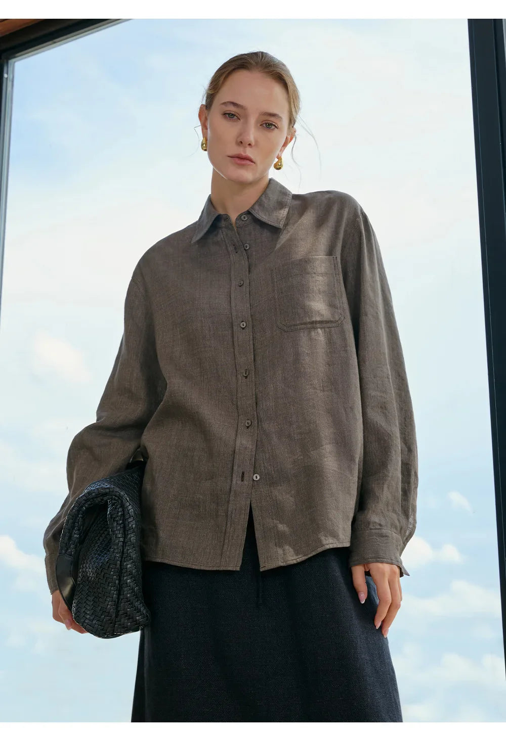 Duttini | Linen Shirt for Men in Classic Fit, White