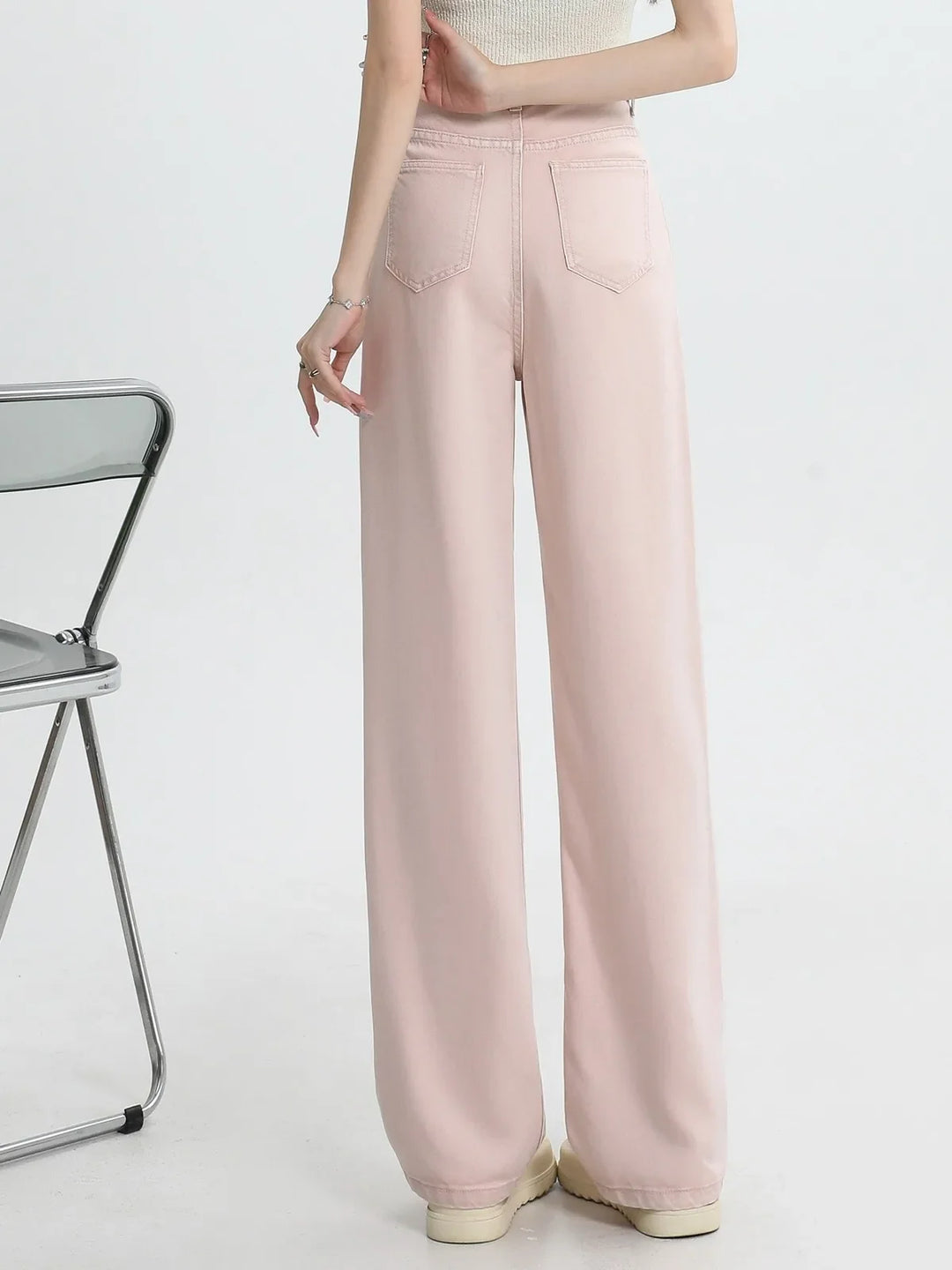Duttini | Pink Denim Jeans for Women