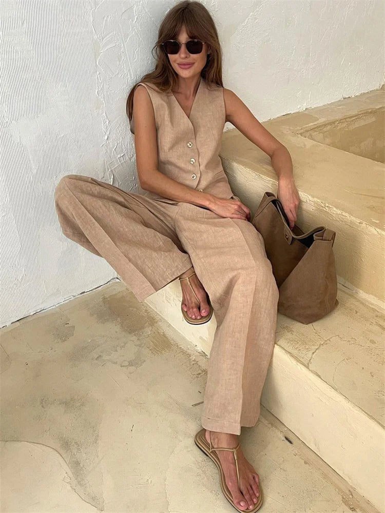 Duttini | Linen Trouser Set