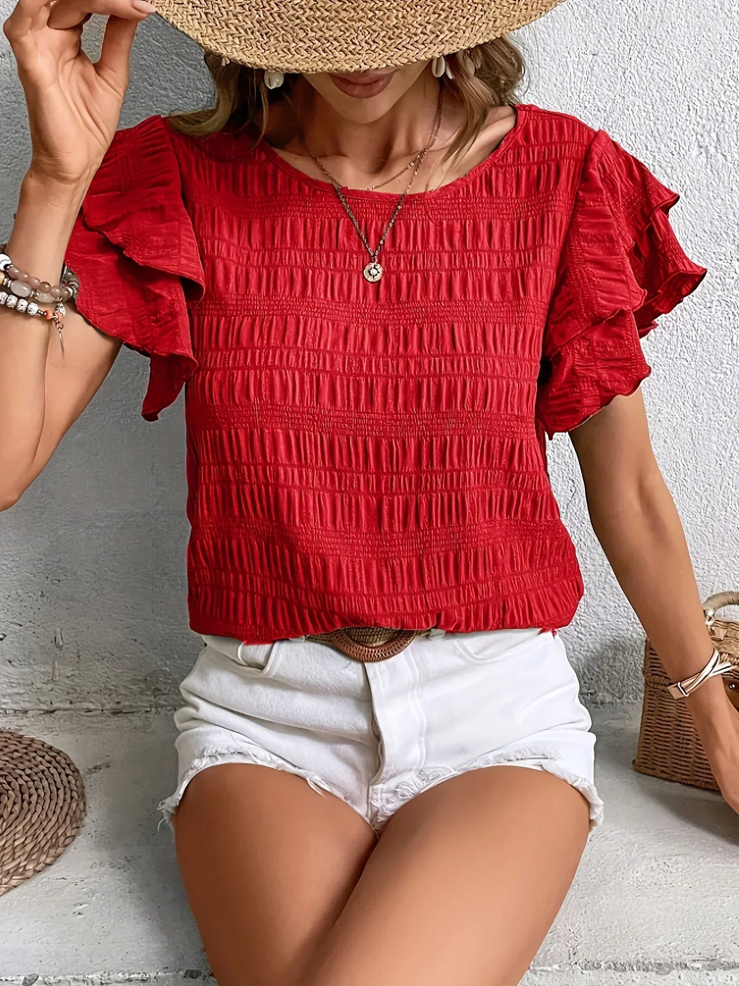 Duttini | Feminine Light & Breezy Blouse With Fun Ruffles