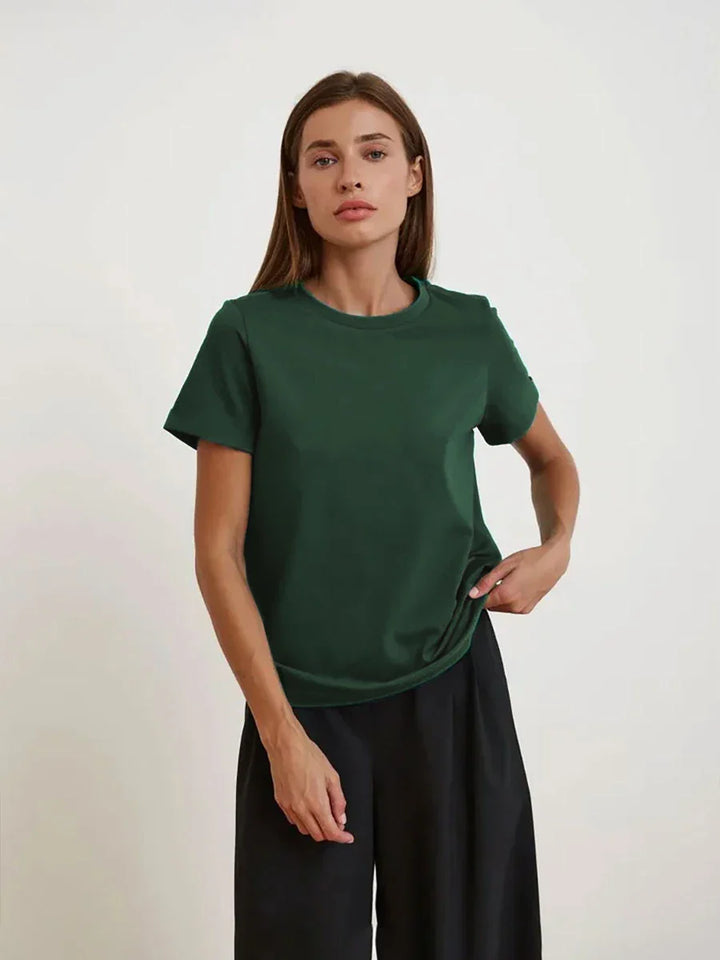 Duttini | Cotton Tee for Women in White, Casual Fit